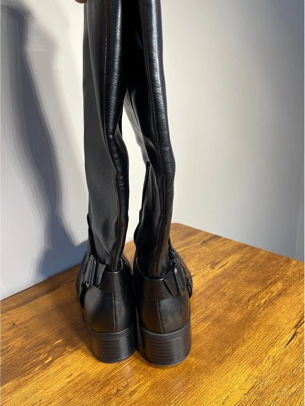 b.o.c. New Tall Black Harness Moto Boot MidCalf Biker Riding